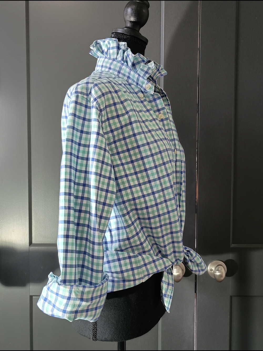 Upcycled Women's Ralph Lauren Ruffled Collar Shirt #046 - Picture 5 of 9